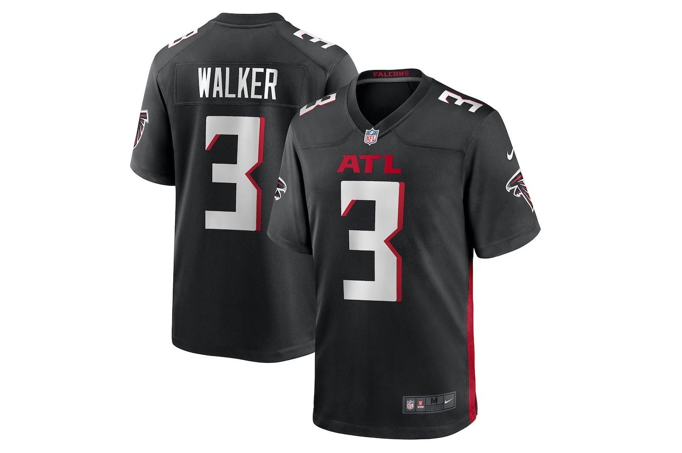 Men Atlanta Falcons #3 Mykal Walker Nike Black Game Player NFL Jersey->atlanta falcons->NFL Jersey